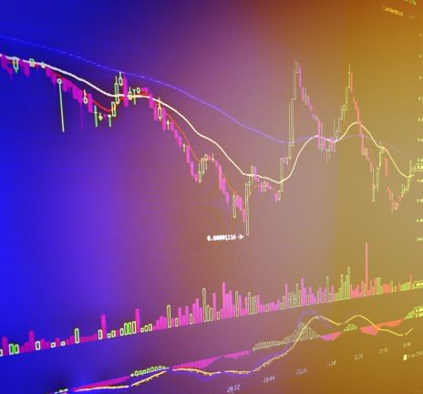 Candle stick graph charts of stock market investment track