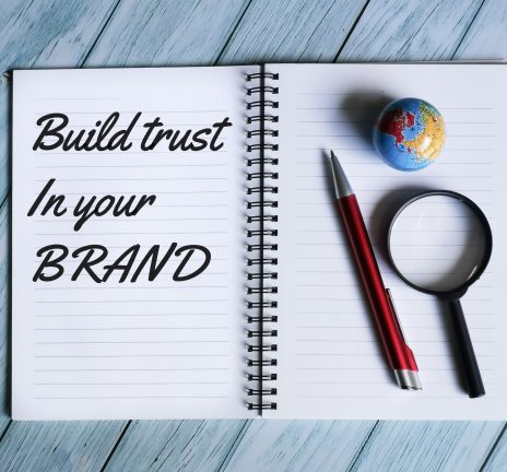 notebook written build trust in your brand